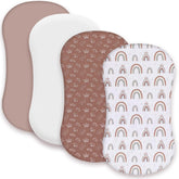AMROSE rainbow bassinet sheet with silky soft microfiber and snug fit.