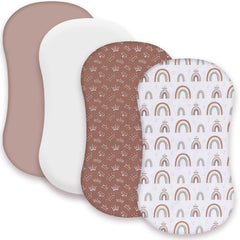AMROSE rainbow bassinet sheet with silky soft microfiber and snug fit.