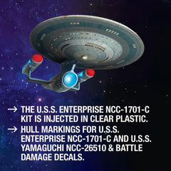 AMT Enterprise NCC-1701-C hull markings and battle damage decals for authentic customization.