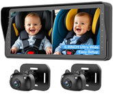 AMTIFO dual-camera dashboard setup for easy, secure driving with two kids' views.