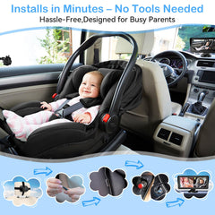AMTIFO easy installation with tool-free mounting on dashboard or rearview mirror.