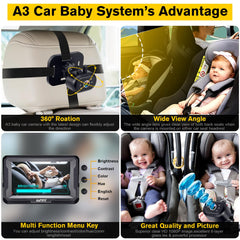 AMTIFO rabbit-design car camera adds charm while keeping baby in view.