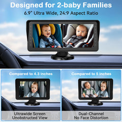 AMTIFO rotatable night vision cameras offering clear backseat monitoring in any lighting.