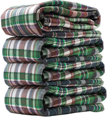 AMU Solutions washable bed pad front view in warm plaid, protects sheets during overnight use.