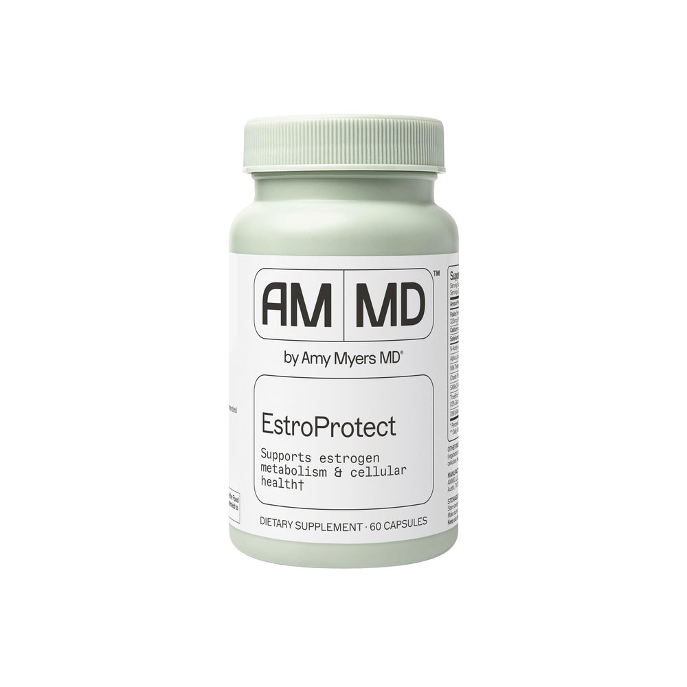 Amy Myers MD EstroProtect bottle front showing packaging for balanced estrogen support