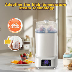 AMZBABYCHEF bottle steaming process for thorough cleaning