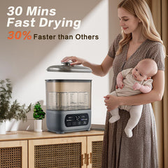 AMZBABYCHEF large-capacity bottle rack holds multiple bottles and parts.
