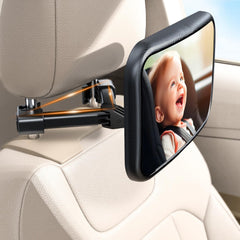 Anatec baby car mirror with metal clips ensures a secure, stable rear view.