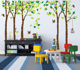 ANBER Giant Jungle Tree wall decal main view in brown and green for kids’ rooms