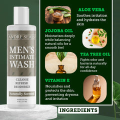 Andre Seals Intimate Wash travel kit ready for on-the-go hygiene.
