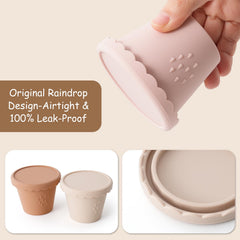 And y Bear airtight leakproof cups keep baby meals secure during travel.