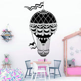 ANFRJJI hot air balloon wall decal adds a colorful focal point to kids' room.