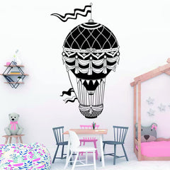 ANFRJJI hot air balloon wall decal adds a colorful focal point to kids' room.