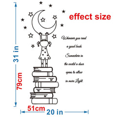 ANFRJJI Library-themed wall decal quote that motivates students in classrooms.