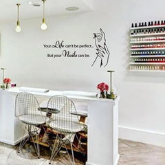 ANFRJJI makeup nail salon wall sticker in black for chic beauty studio