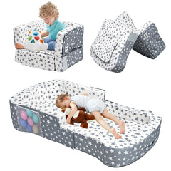 ANGELBECKE toddler travel bed with stars pattern offers cozy comfort for on-the-go naps