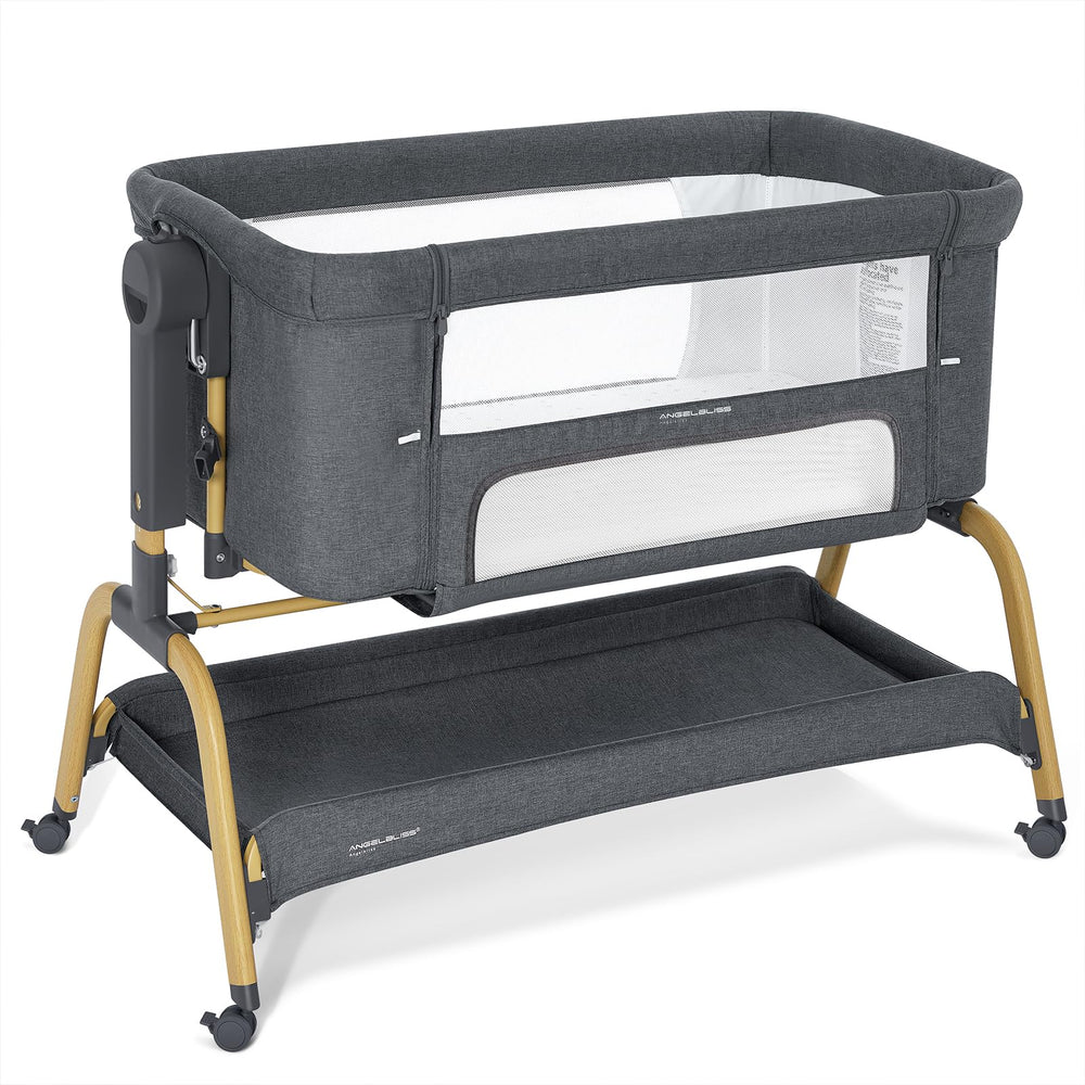 AngelBliss 3-in-1 bassinet with breathable mesh for airflow.