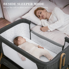 ANGELBLISS bedside sleeper aluminum frame stability and level positioning