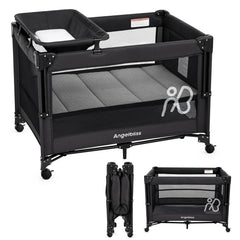 ANGELBLISS baby bassinet bedside crib setup for close nighttime checks and soothing touch.