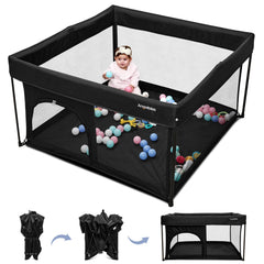 ANGELBLISS baby playpen, 50x50 foldable design enables easy setup and safe, contained play.