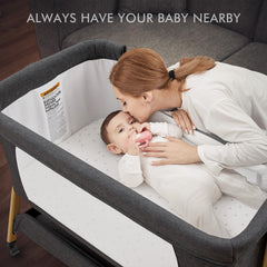 AngelBliss memory foam mattress provides cushioned support for infant comfort.
