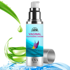 ANGELYCIA Vaginal Tightening Cream bottle close-up highlighting daily hydration and gentle firming.