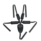Anglepingping universal 5-point harness on a stroller provides secure restraint for outings.