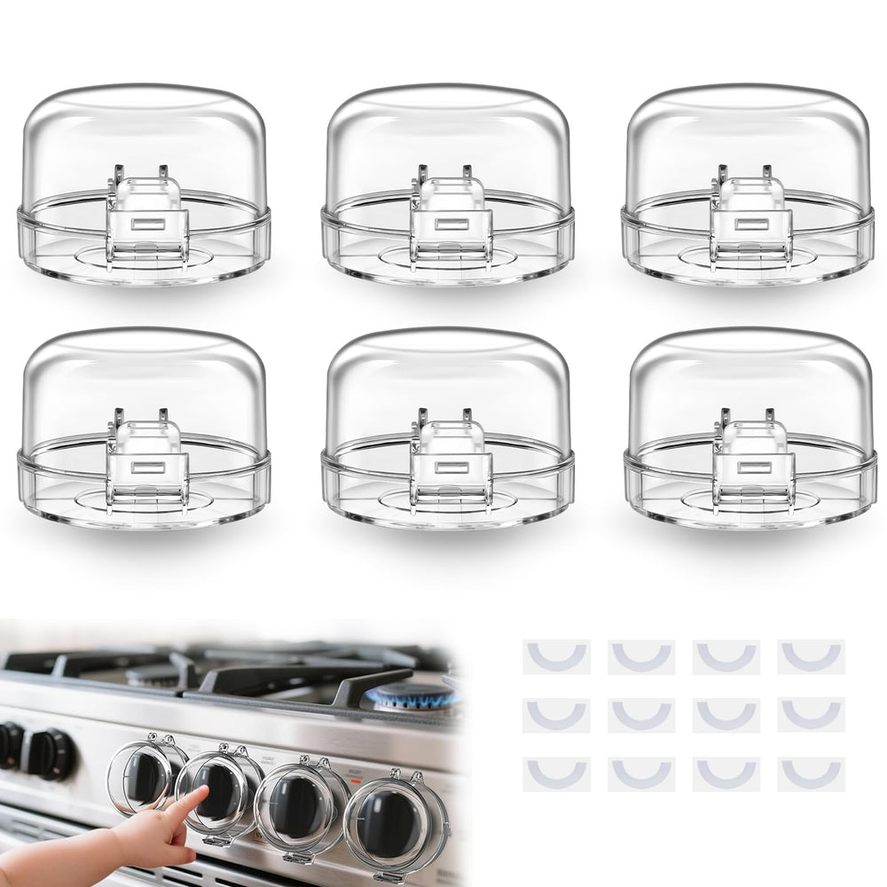 Animmenul 6-pack stove knob safety covers for childproofing and easy monitoring