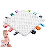 AnjeeIOT baby-tags-security-blanket-texture-grey offers soft fabric and varied textures for sensory exploration.