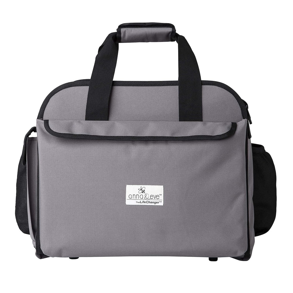Anna and Eve LifeChanger diaper bag with changing station for quick on-the-go diaper changes.