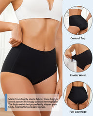 Anthuth Period Underwear high-waist band detail in black, secure and comfortable fit.