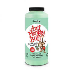 Anti Monkey Butt Baby Powder packaging close-up highlighting moisture absorption
