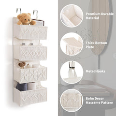 ANTIS'S HOME boho decor adds charm while storing diapers and toys behind the door