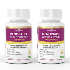 Anven Health Menopause bottle close-up highlighting capsule-form balance support.