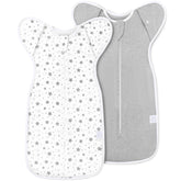 ANYEDDE baby transitional swaddle with arms up gray stars design for secure sleep