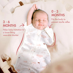 ANYEDDE two-way zipper swaddle image; enables easy diaper changes.