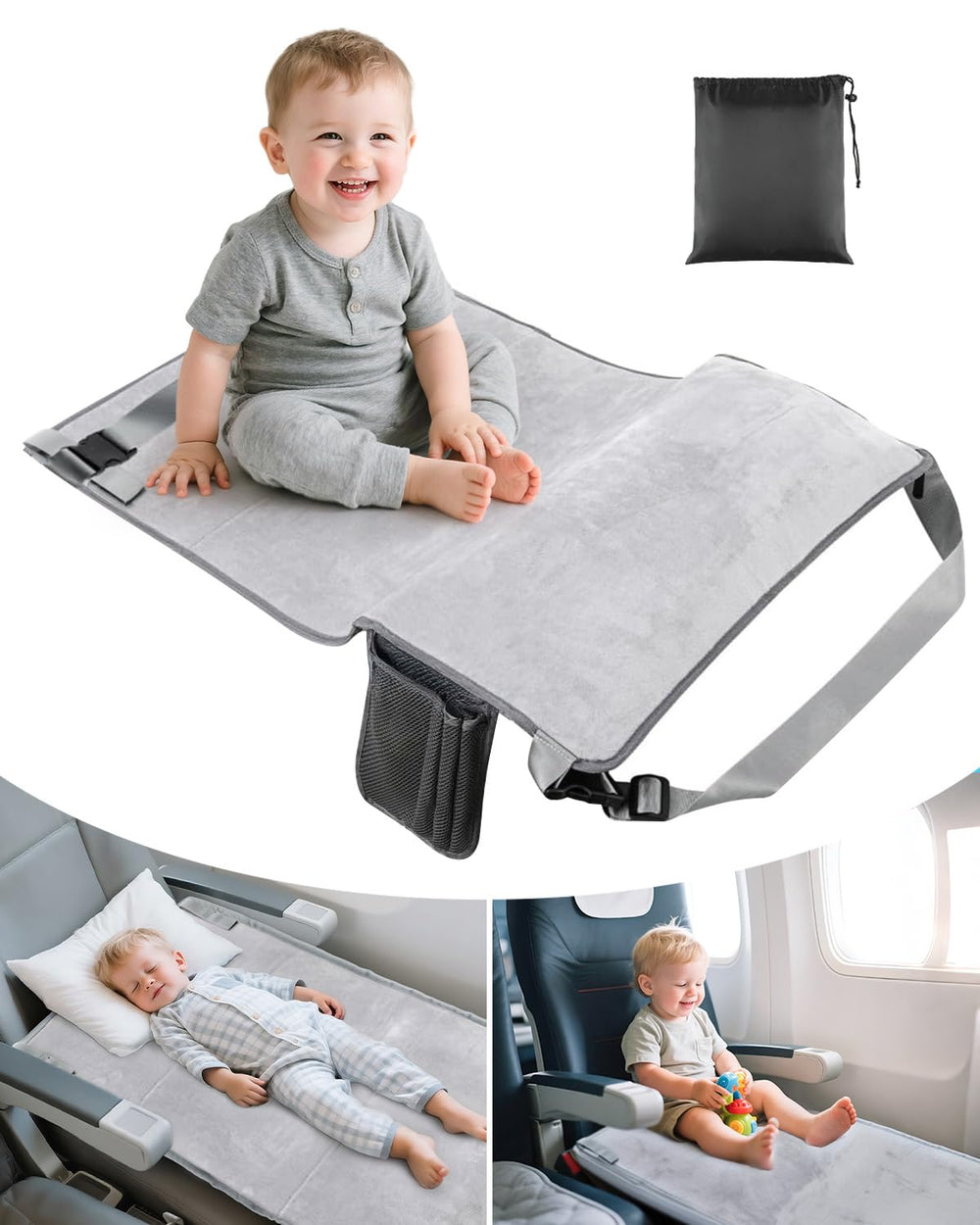 ANYSWEET toddler airplane bed extending seats for spacious flight rest