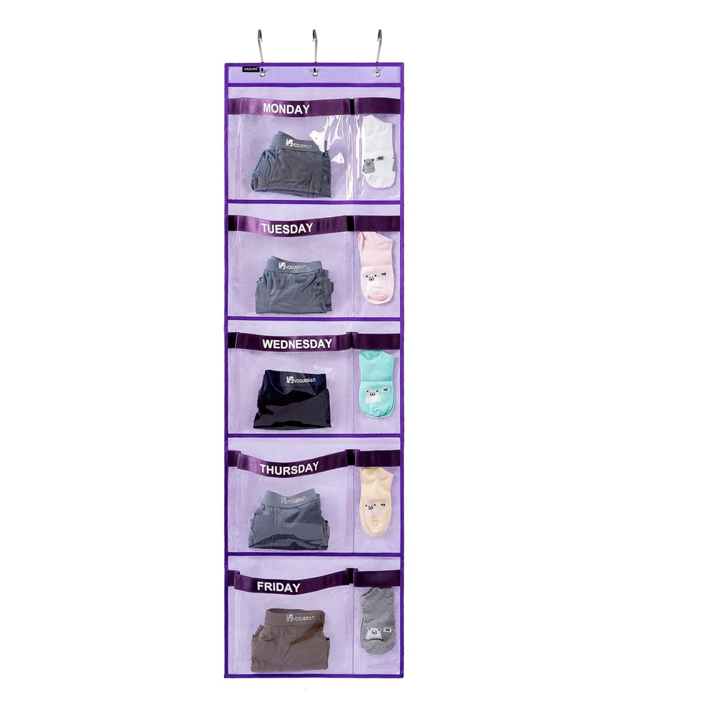ANZORG weekly kids organizer Monday to Friday pockets for quick outfit selection