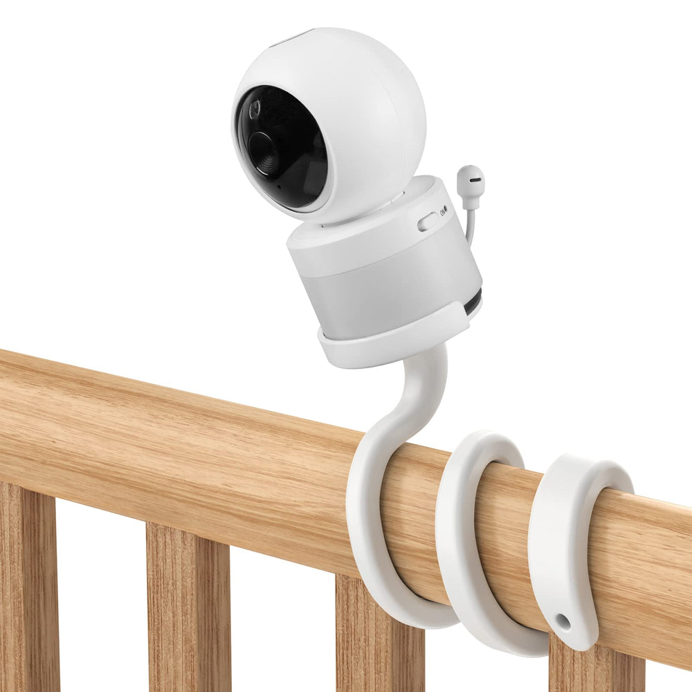 Aobelieve Flexible Mount wraps around crib for a clearer baby view