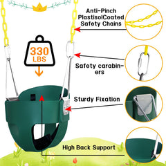 AOBOTE 66-inch detachable chain with yellow-coated section for adjustable, visible safety