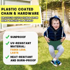 AOBOTE baby swing for swingset in green fits yards, terraces, or indoor spaces
