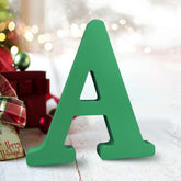 AOCEAN 6-inch green wood letter on wall for rustic decor