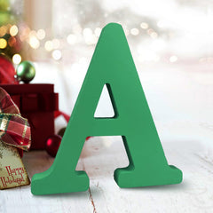 AOCEAN 6-inch green wood letter on wall for rustic decor