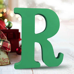 AOCEAN 6-inch green wood letters on desk for personalized decor