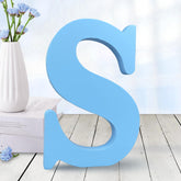 AOCEAN 6-inch blue wood letter front view for wall decor and crafts