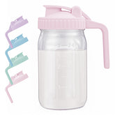 AoeJarry breast milk pitcher with flip cap for easy pouring.