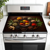 AOHMPT stove top cover in geometric pattern shields stove surface and adds style.