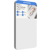 AOHWIDER Pack N Play mattress top view highlights precise fit for Graco and Baby Trend playards.
