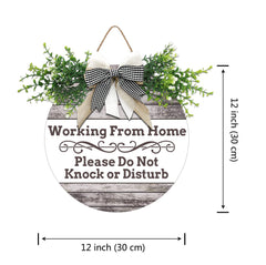 Aowotu round wooden door sign for front door decor and welcoming entry.