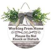 Aowotu round wooden door hanger with clear privacy cue for home office use and style.